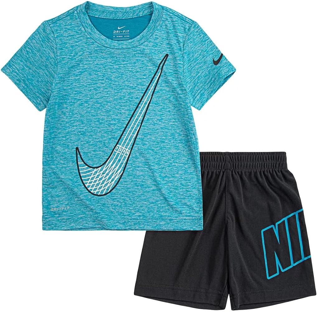 Nike Little Boys Dri-FIT Short Sleeve Dropsets T-Shirt and Shorts 2 Piece Set