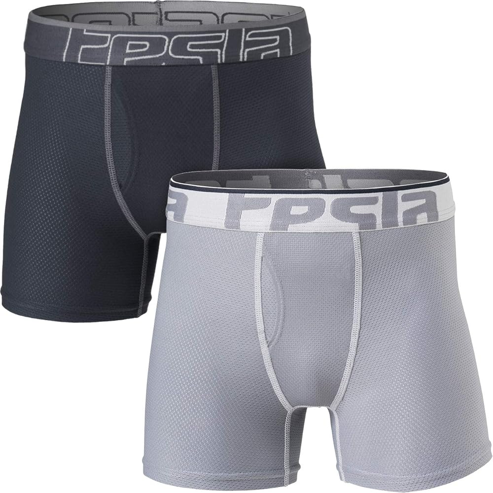 TSLA 2 Pack Boy's 3 Inches Breathable Underwear, Performance Cooling Mesh Boxer Briefs, Open Fly Trunks with Pouch