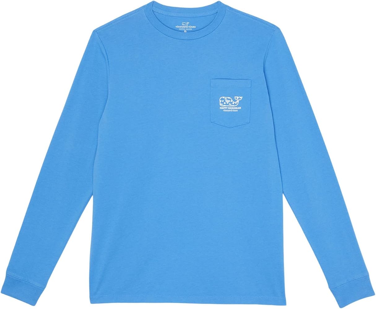 vineyard vines Boy's Long Sleeve Hanukkah Whale Fill Pocket T-Shirt (Toddler/Little Kids/Big Kids)