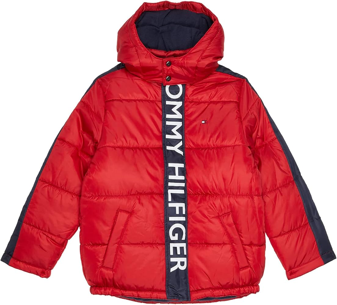 Tommy Hilfiger Boy's Graphic Bubble (Big Kids) Scarlet Sage XL (18-20 Big Kids)