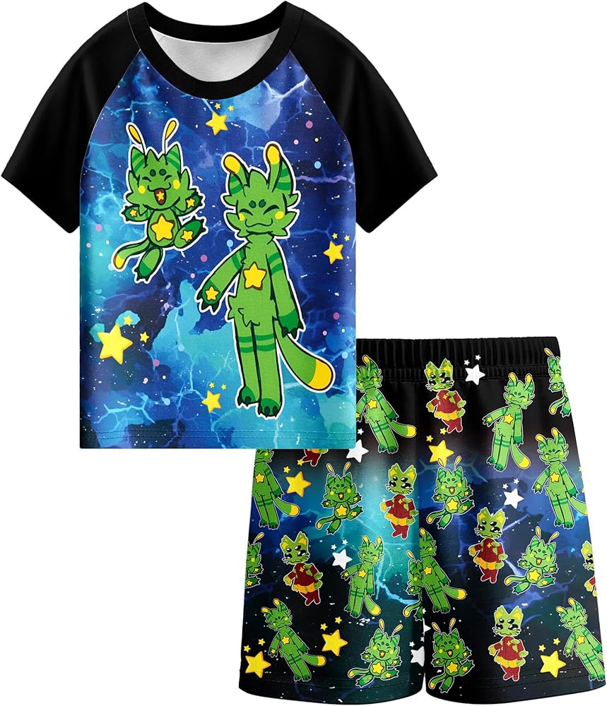 Boys Gnarpy Shirt and Shorts Sets Gnarpy Game Character 2pcs Sets for 2-14Y Kids