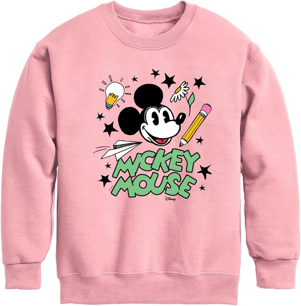 Disney Mickey Mouse - School Icons - Youth Crewneck Fleece Sweatshirt