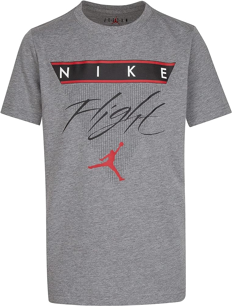 Jordan Boy's Flight History Tee (Big Kids) Carbon Heather MD (10-12 Big Kid)