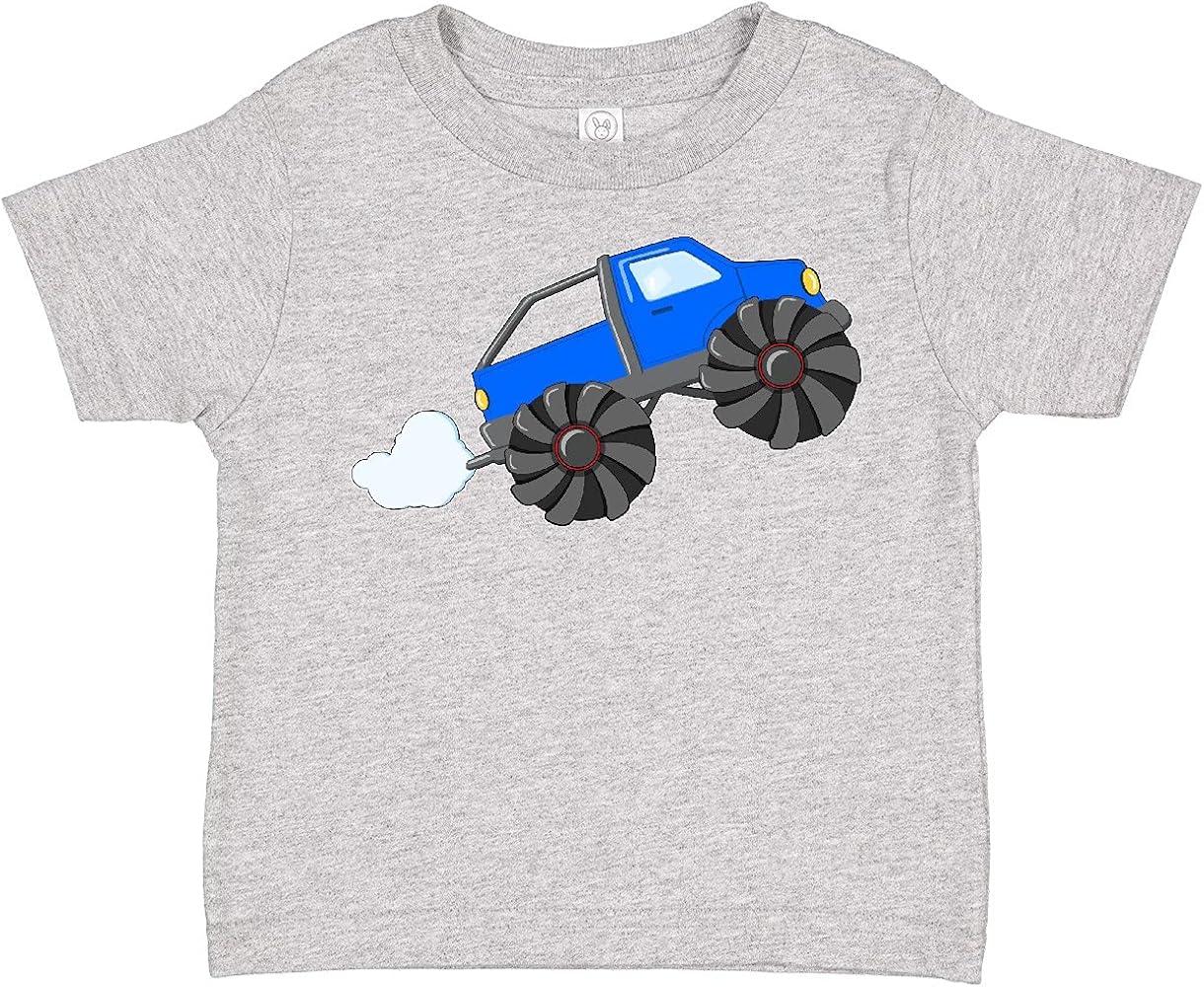 inktastic Blue Monster Truck Action Toddler T-Shirt