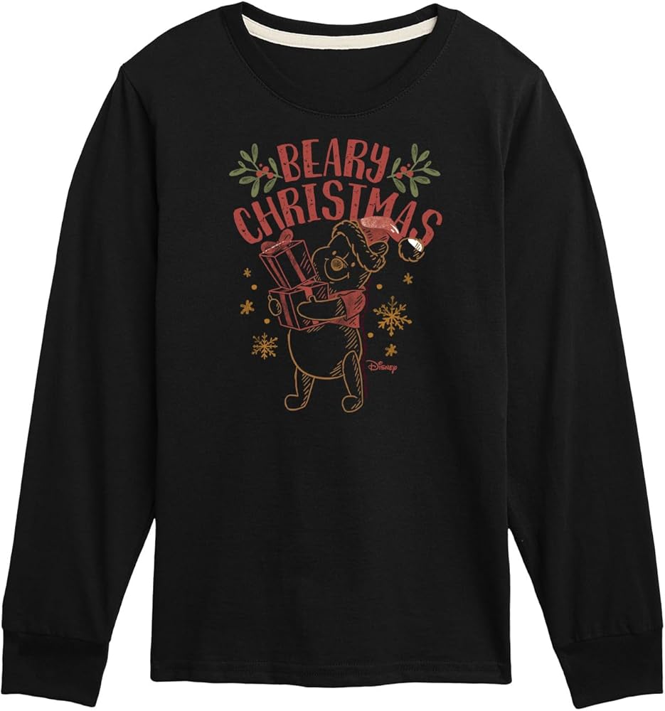 Disney Winnie The Pooh - Pooh Wishes A Beary Christmas - Toddler & Youth Long Sleeve Graphic T-Shirt