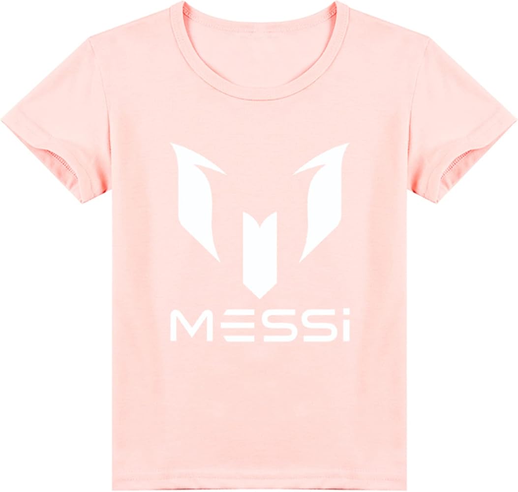 LOTFI Unisex Kids Lionel Messi Short Sleeve Cotton T-Shirt,Summer Round Neck Tops Tee for Boys Girls