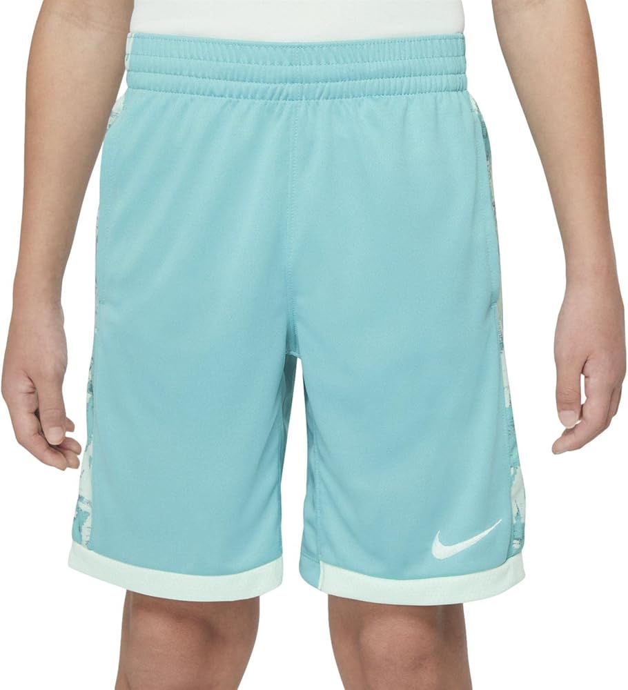 Nike Boy's Dri-Fit Printed Shorts (Washed Teal/Mint Foam/Mint Foam, Large)