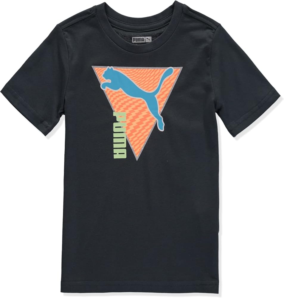 PUMA Boys' Big 1 Logo T-Shirt, Triangle Dark Slate, Medium