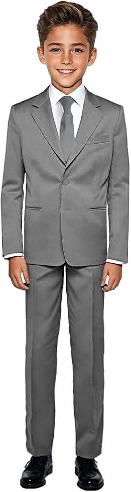 Black n Bianco Boys' Formal Black Suit with Shirt and Vest