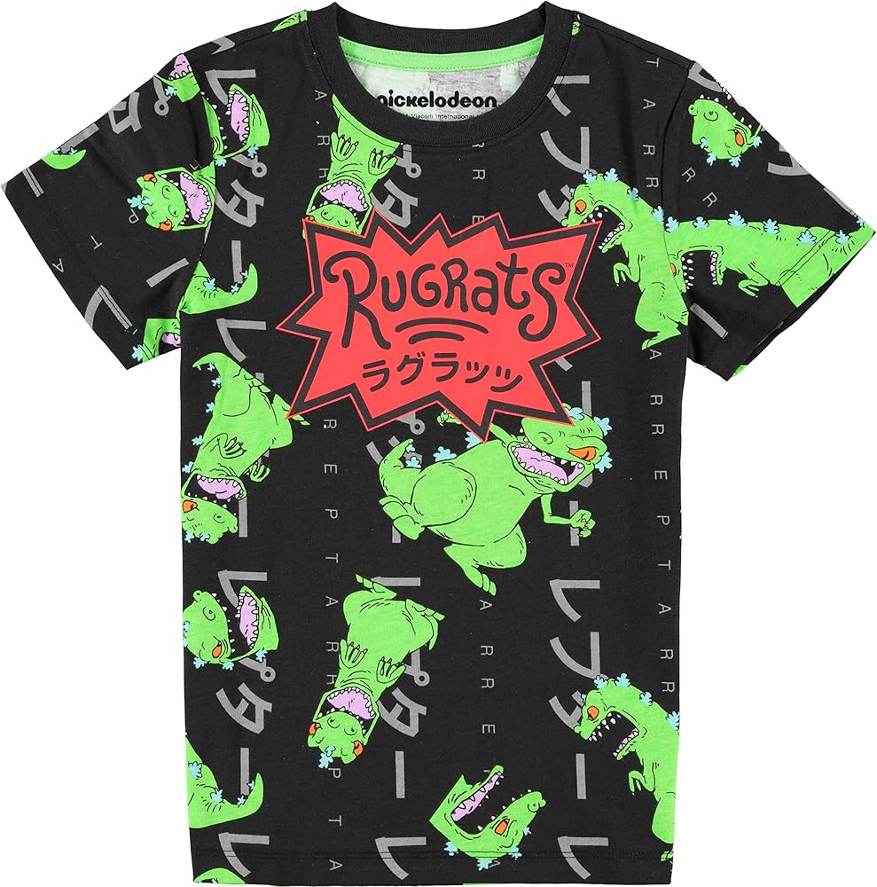 Rugrats Nickelodeon Boys Reptar Short Sleeve T-Shirt - Reptar All Over Print T-Shirt