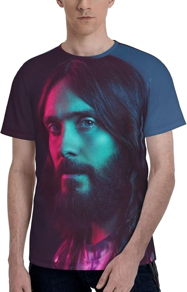 Jared Leto T Shirt Mens Summer Fashion Casual Round Neckline Short Sleeve Cotton Tee Top