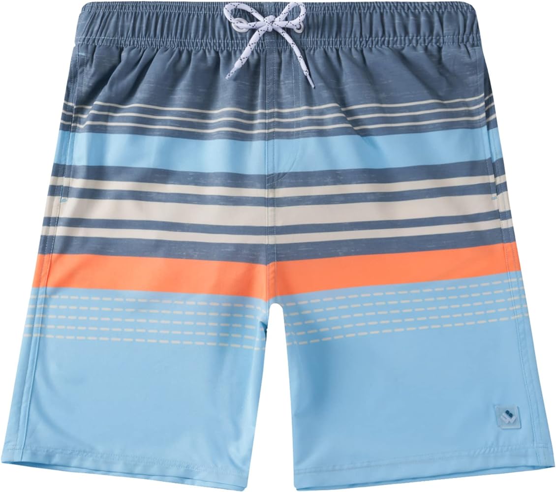 Boys Swim Trunks UPF 50+ Quick Dry Toddler Beach Board Shorts Kids Bathing Suit Youth Swimwear with Mesh Lining