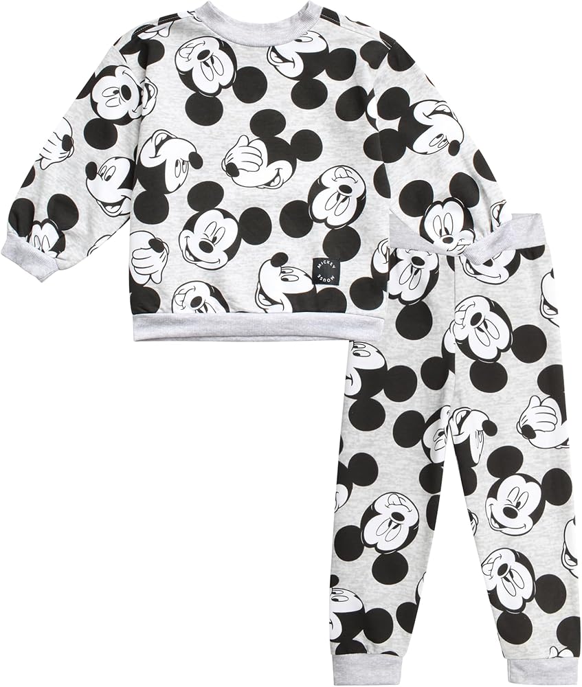 Disney Boys’ Mickey Mouse Fleece Jogger Set – Lilo & Stitch, Toy Story, Mickey Mouse Fleece Sweatshirt and Sweatpants (2T-7)