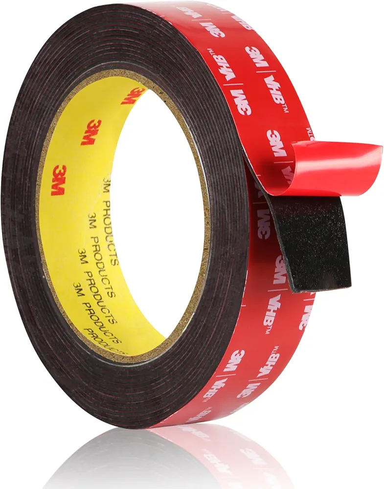 Double Sided Tape Heavy Duty, Waterproof Mounting Foam Tape, 16.5ft Length, 0.98in Width, High Temperature Resistant Adhesive Tape for Car, LED Strip Light, Office Decor, Made of 3M VHB Tape.