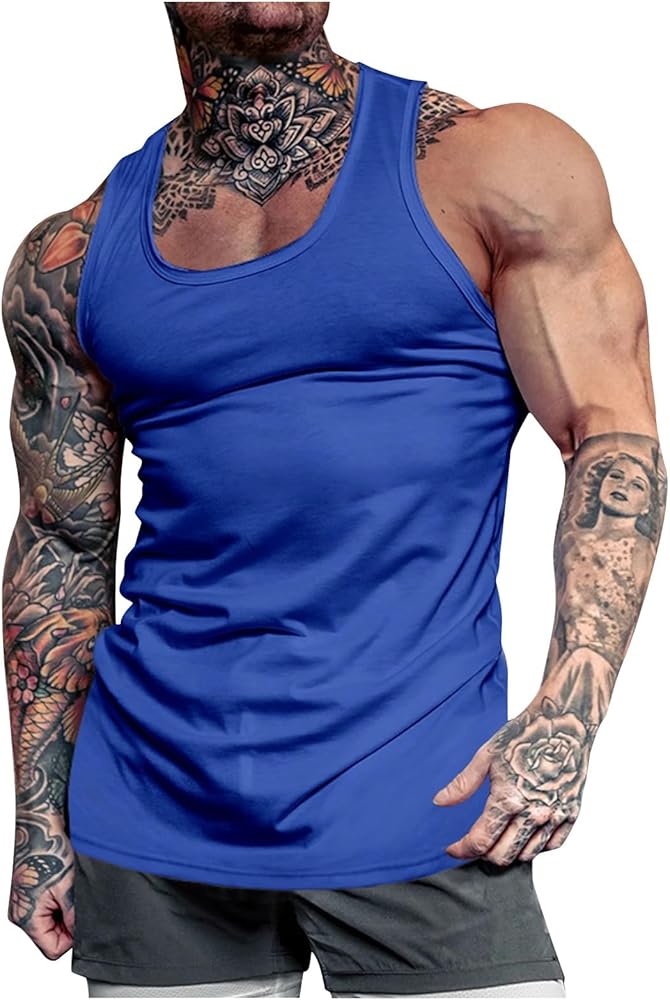 Mens Quick Dry Workout Tank Top Gym Muscle Tees Fitness Bodybuilding Sleeveless Tshirt Workout Tank Tops