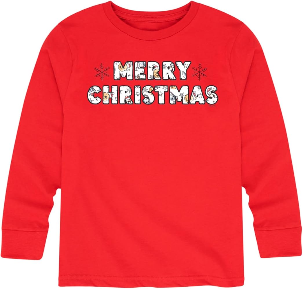 Disney Winnie The Pooh - Merry Christmas - Toddler & Youth Long Sleeve Graphic T-Shirt