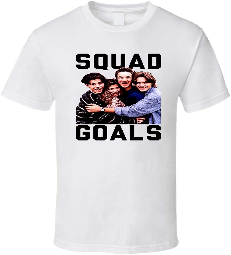 GERRIT Cool Tshirt Boy and Girl Meets World Crew Neck White Squad Goals Short Sleeve Top Tee