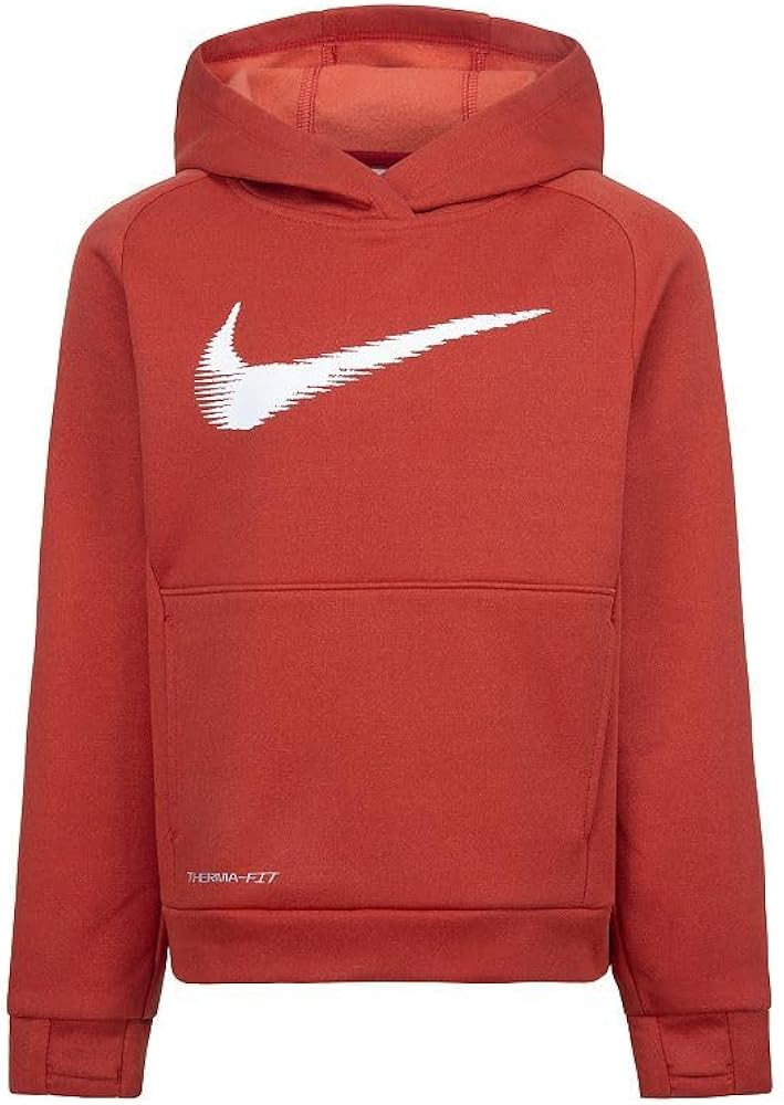 Nike Boys Therma-Fit Active Hooded Sweatshirt, Red (116-122CM, US, Age, 7 Years)