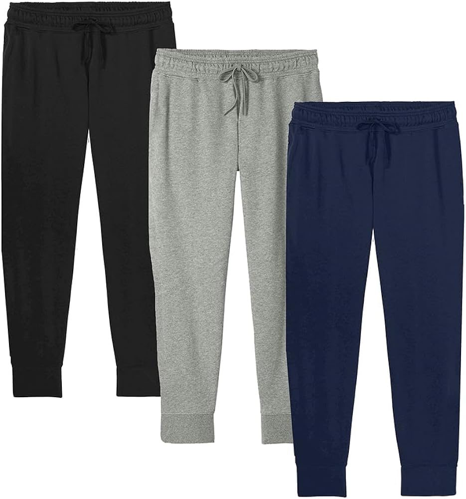 Galaxy by Harvic 3 Pack Boys French Terry Fleece Jogger Sweatpants with Elastic Waistband