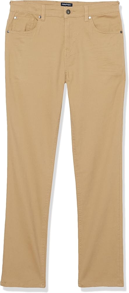 Nautica Boys' Classic Fit Stretch Twill Pant, 5-Pocket Style, Zipper Fly & Button Closure