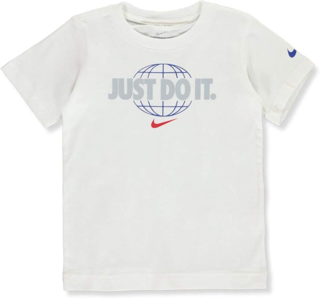 Nike Boys graphic globe Short-Sleeve T-shirt, White - 4 Toddler