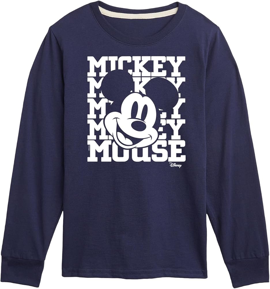 Disney Mickey, Mickey, Mickey Mouse - Youth Long Sleeve Graphic T-Shirt