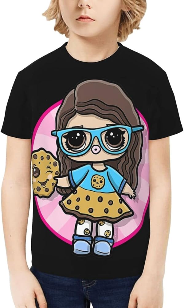 Cookie Anime Swirl C Shirt Short Sleeve 3D Printed Tee Teen Boys Girls Tops Black