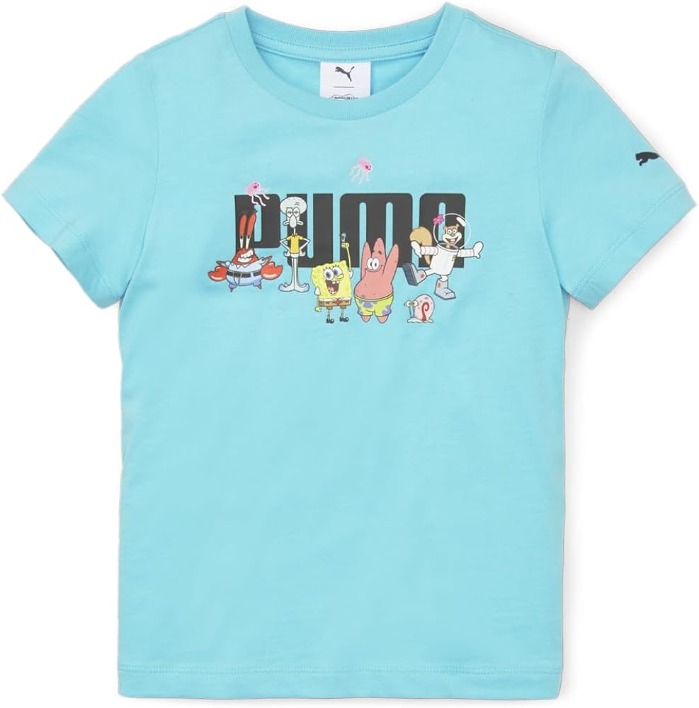 PUMA Kids Boys Logo Crew Neck Short Sleeve X Sb Athletic Tops Casual - Blue - Size 3T