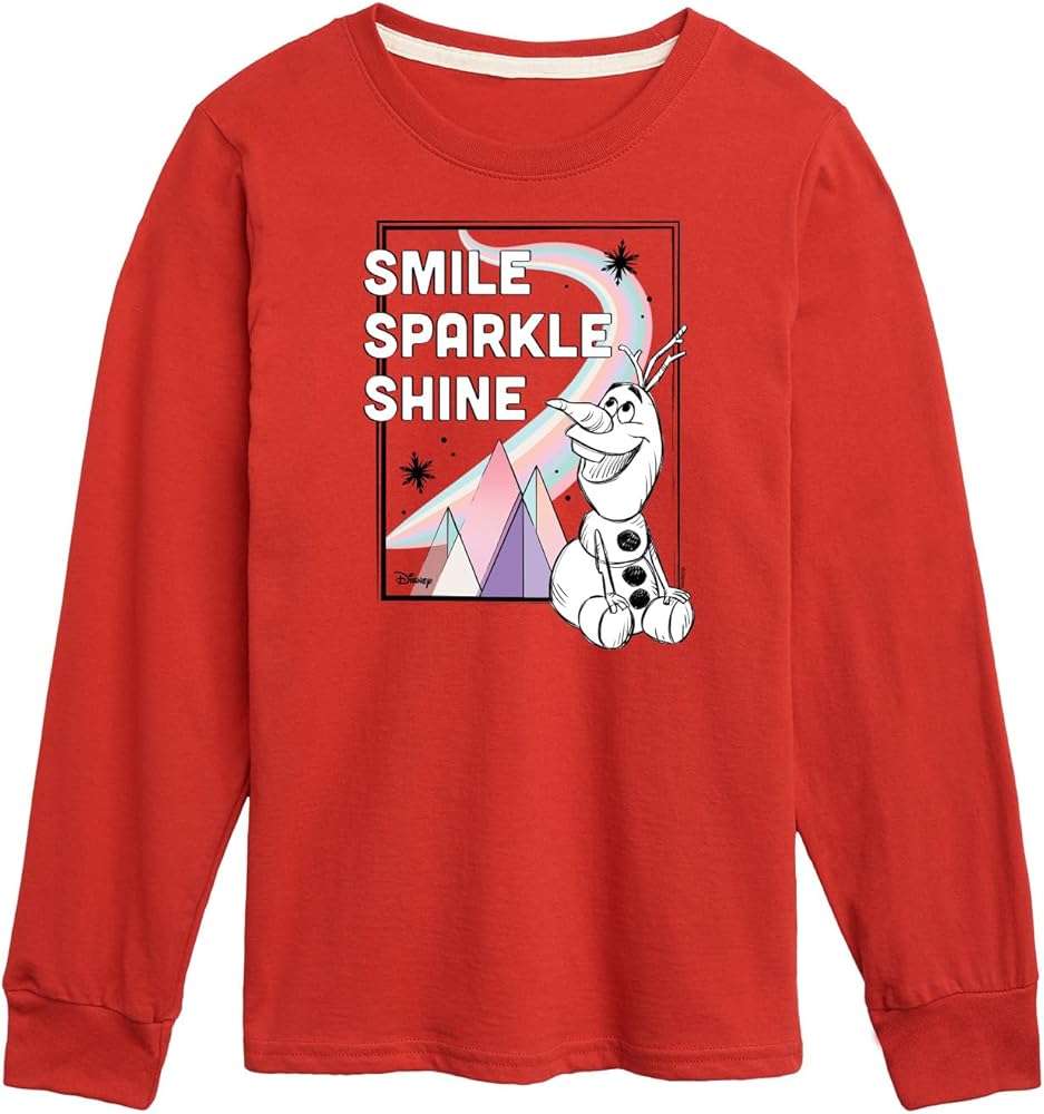 Disney Frozen 2 - Smile Sparkle Shine - Toddler and Youth Long Sleeve Graphic T-Shirt