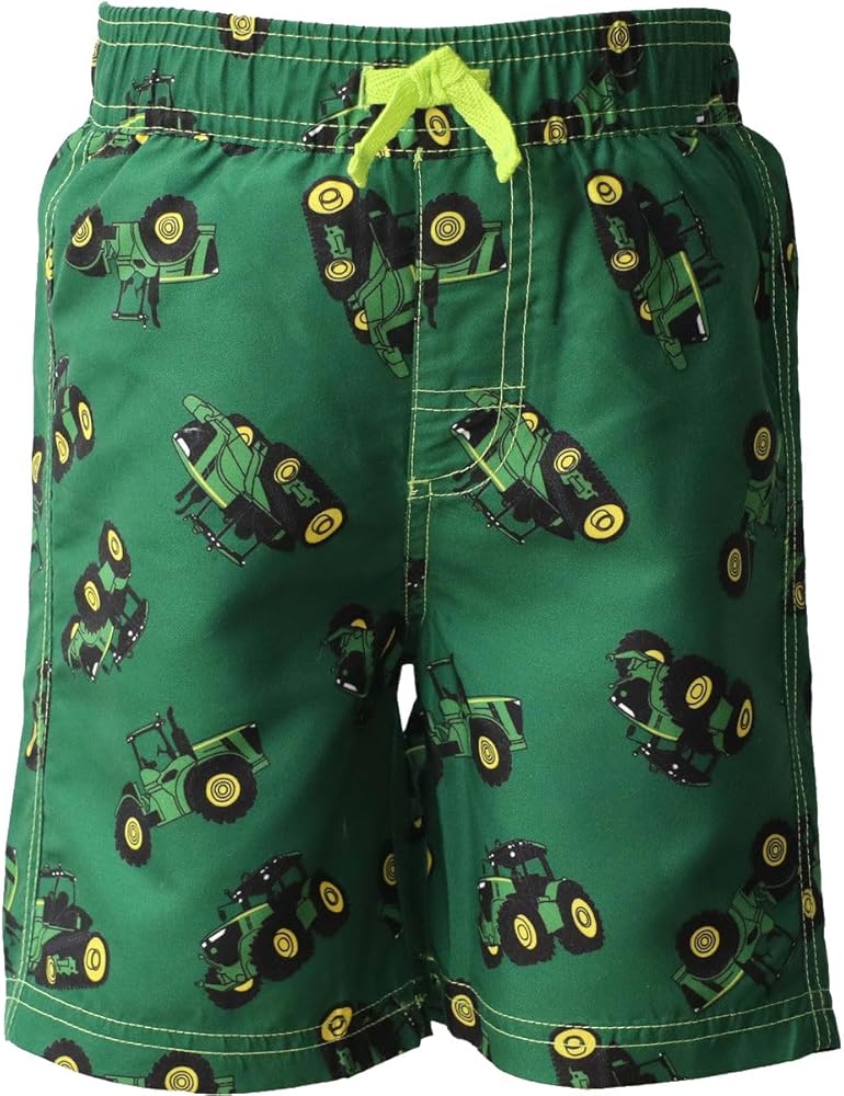 John Deere Green Tractor Active Shorts Swim Short Sizes 4 5 6 7 (as1, Age, 7_Years)