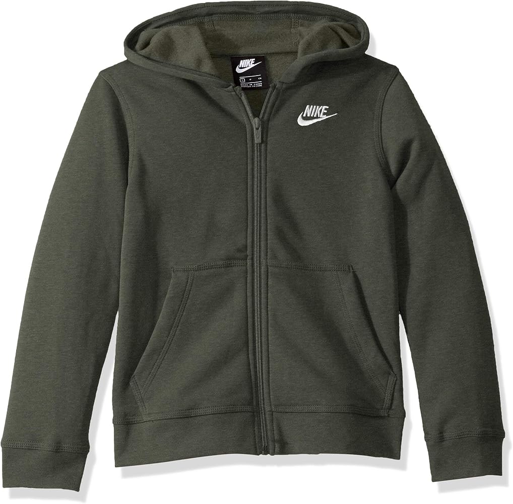 Nike Boy's NSW Club Full Zip Hoodie, Juniper Fog/Juniper Fog/White, Medium