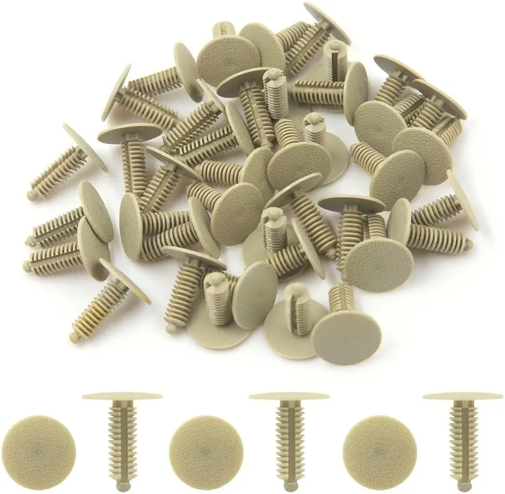 Unifizz 40pcs Plastic Car Door Trim Panel Push Rivets 7mm Retainer Clip Fastener Beige