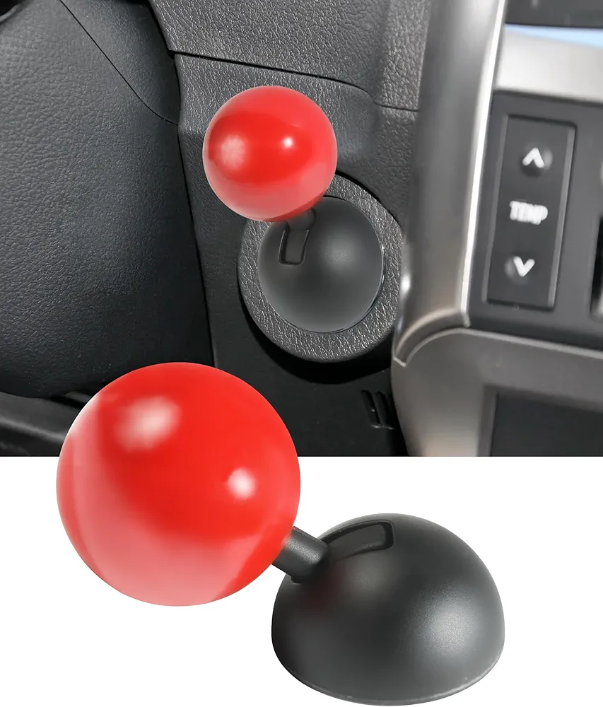 Car One-Button Start Lever,Push to Start Button Rocker,Car Accessories Automotive One Button Start Lever,Car Engine Start Stop Button Decorative Ball-Bar,Push Start Button Cover for Cars (Red)