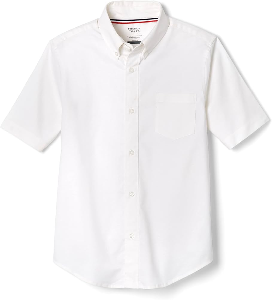 French Toast Boys' Short Sleeve Oxford Dress Shirt (Standard & Husky)