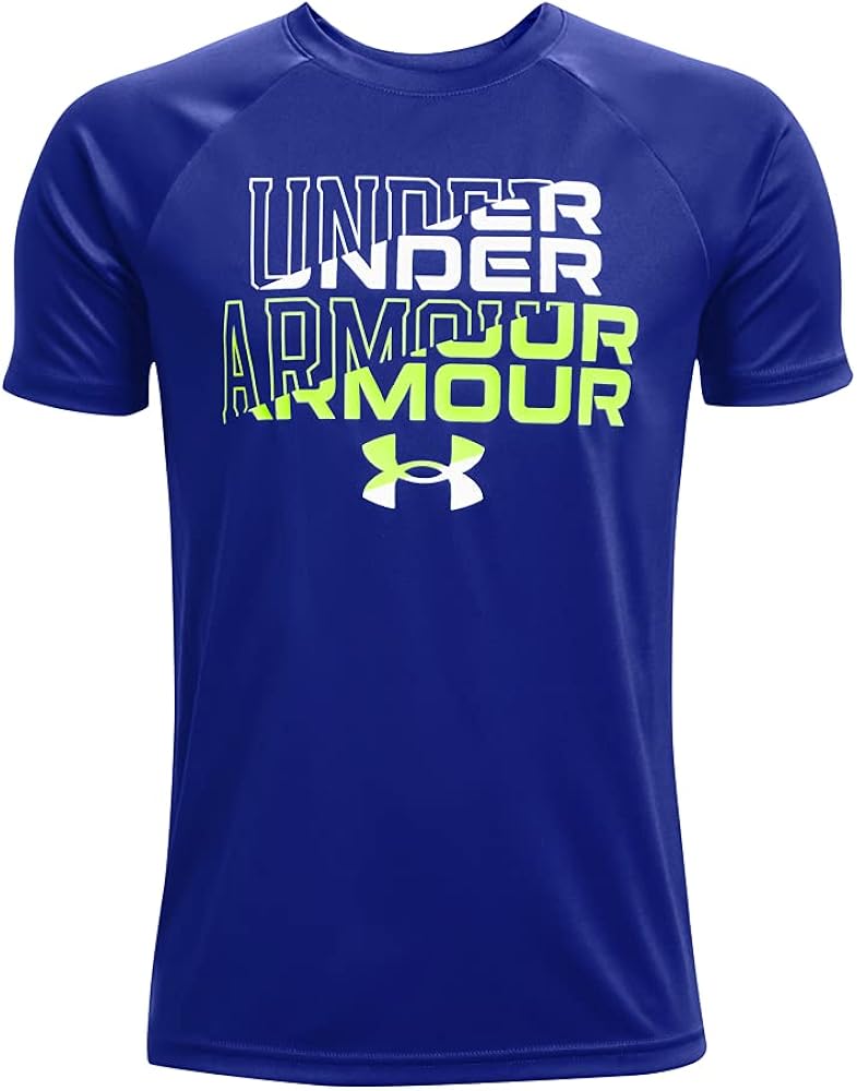 Under Armour Boys' Tech Wordmark Symbol Short-Sleeve T-Shirt