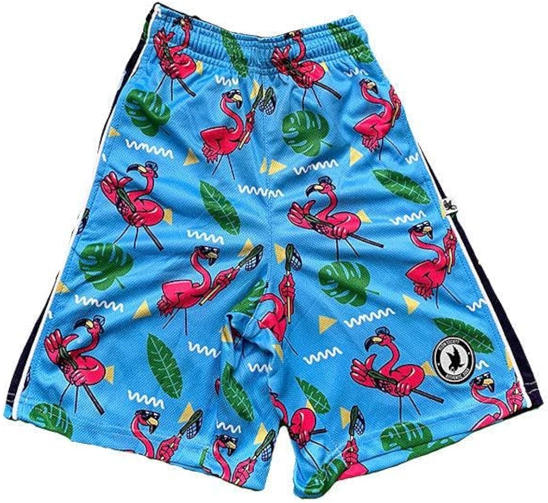 Flow Society Flamingo Flow Boys Lacrosse Shorts | Boys LAX Shorts | Lacrosse Shorts for Boys | Kids Athletic Shorts for Boys Blue