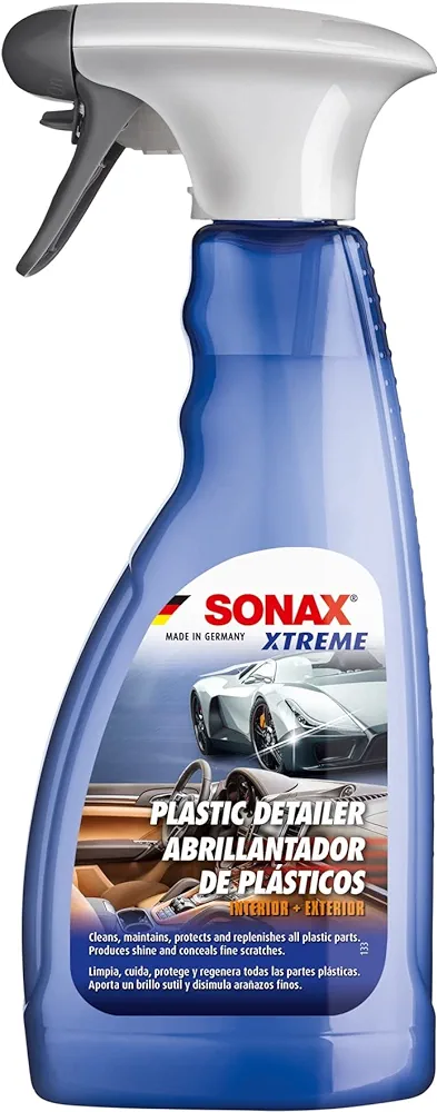 Sonax Plastic Detailer | Water Based Dressing | Shiny Plastic Dressing or Can Dilute 1:1 for Matte Finish | Perfect for Any Engine Dressing | (500ml or 16.9oz)