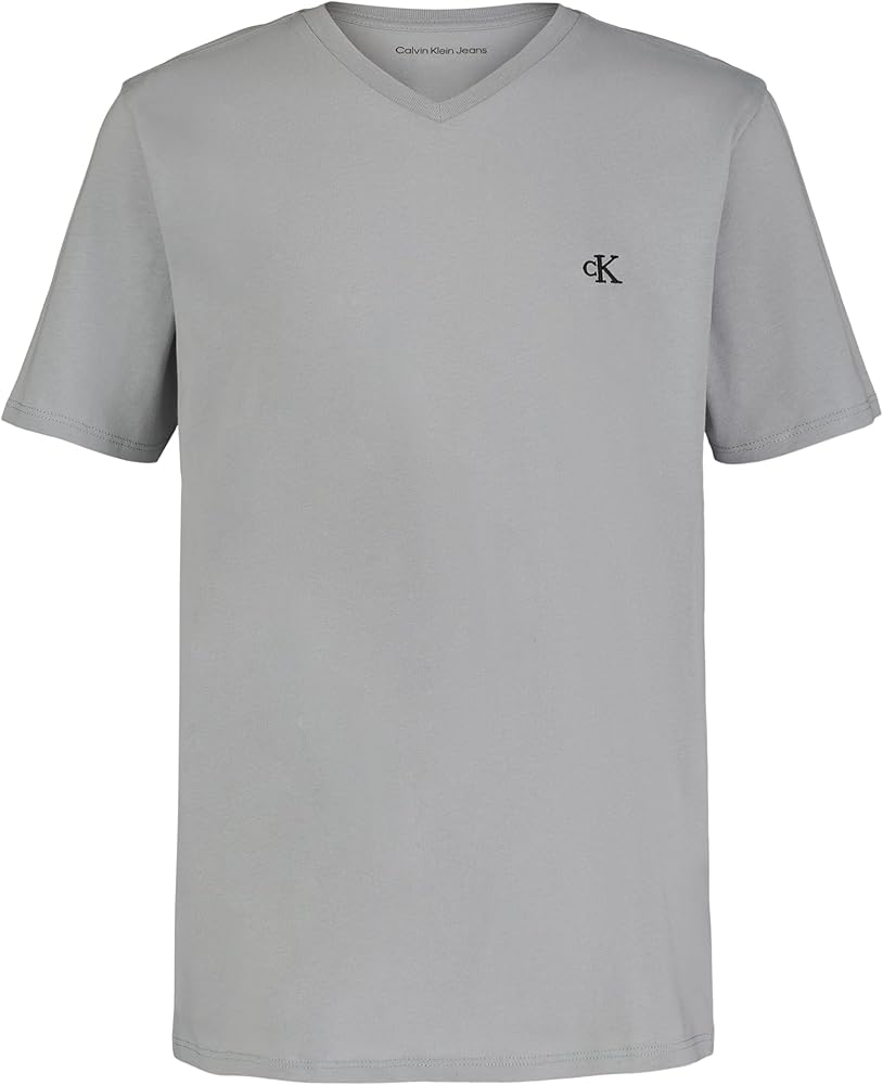 Calvin Klein Boys' Short Sleeve Solid V-Neck T-Shirt, Soft, Comfortable, Relaxed Fit