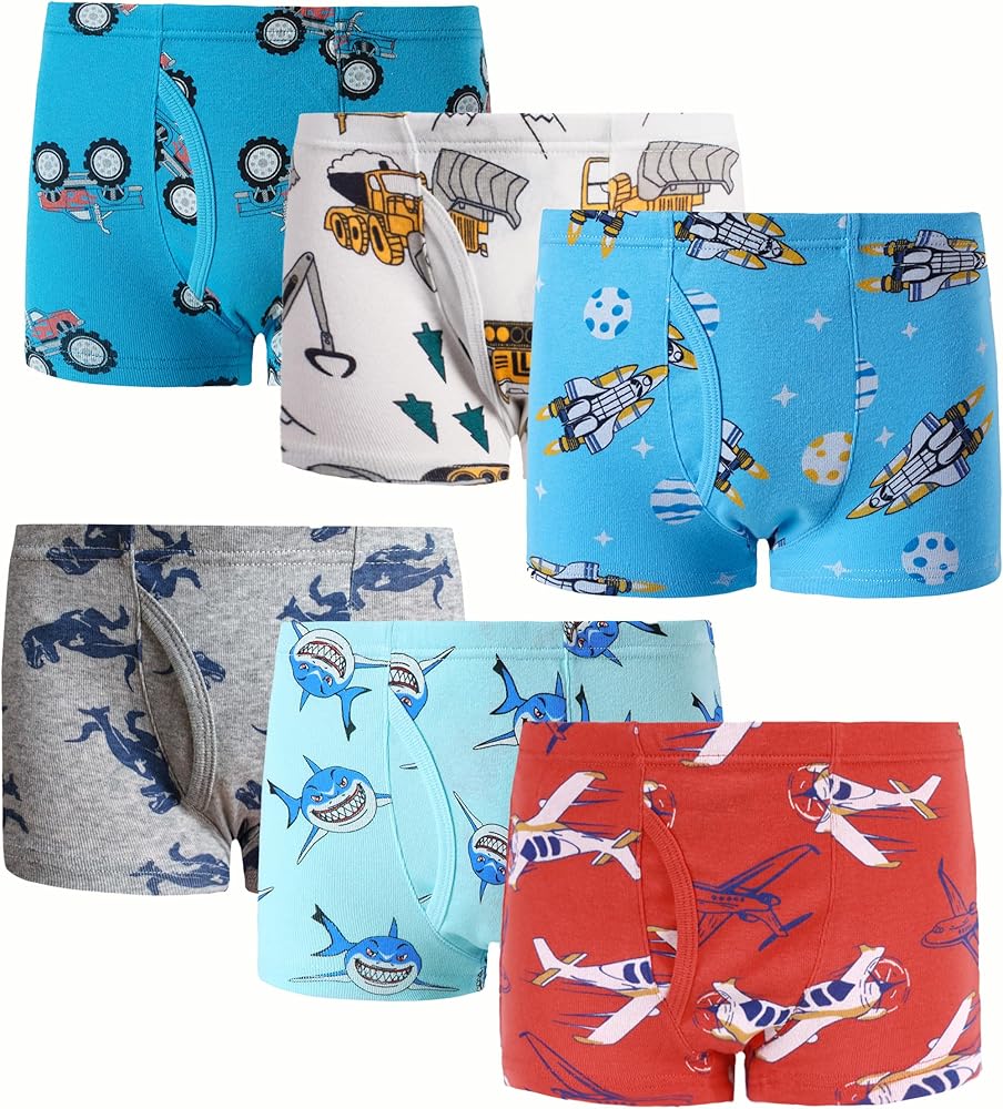 Boys Boxer Briefs Shorts Cotton Dinosaur Shark Baby Toddler Underwear for Kids Boy 3/6 Pack