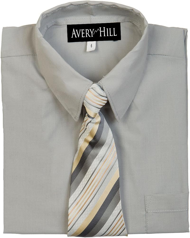 Avery Hill Boys Short Sleeve Dress Shirt with Windsor Tie