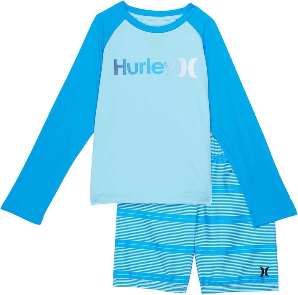 Hurley Boys' UPF 50+ Long Sleeve T-Shirt & Swim Trunks Two-Piece Set (Little Kid)