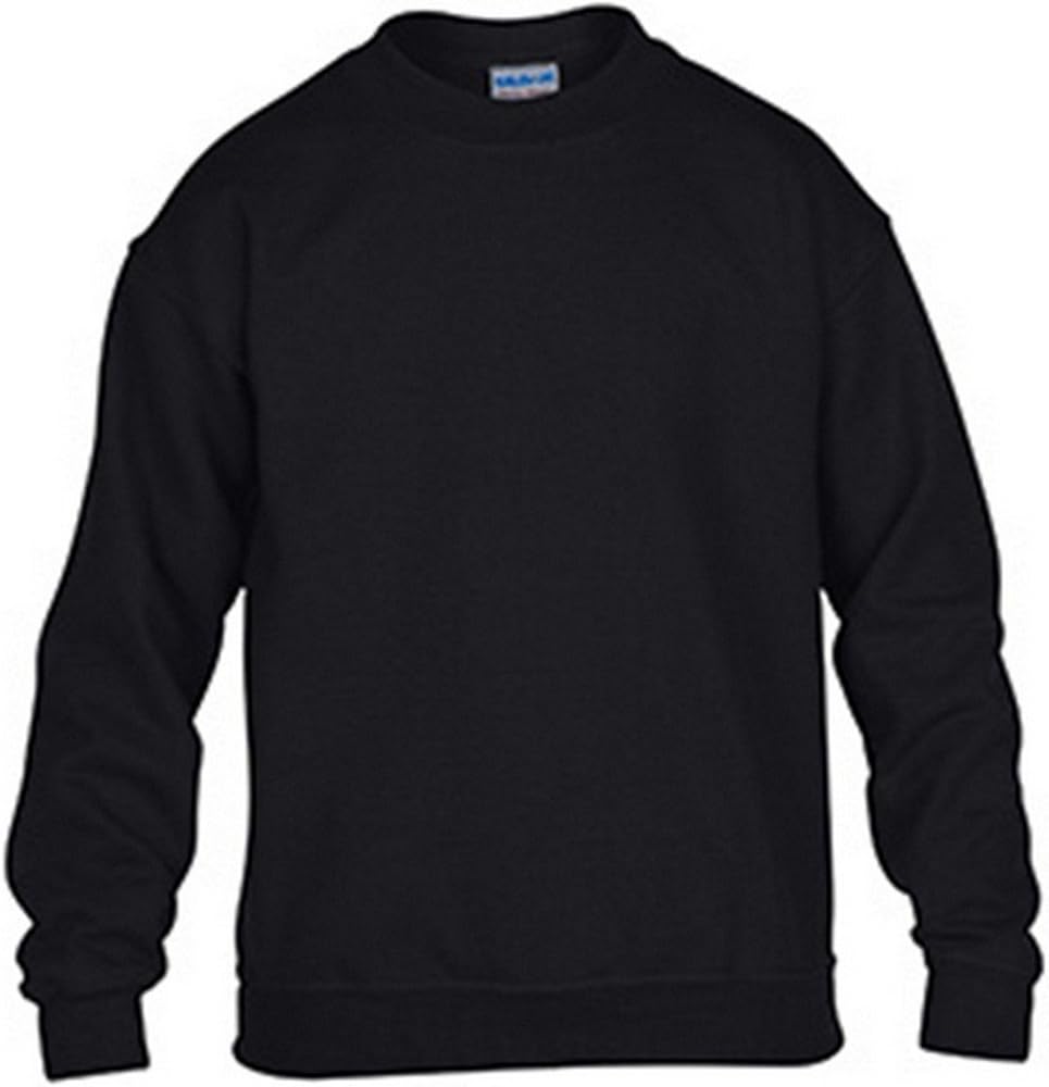 Gildan Big Boys Heavy Blend Crewneck Waistband Sweatshirt, Black, X-Large