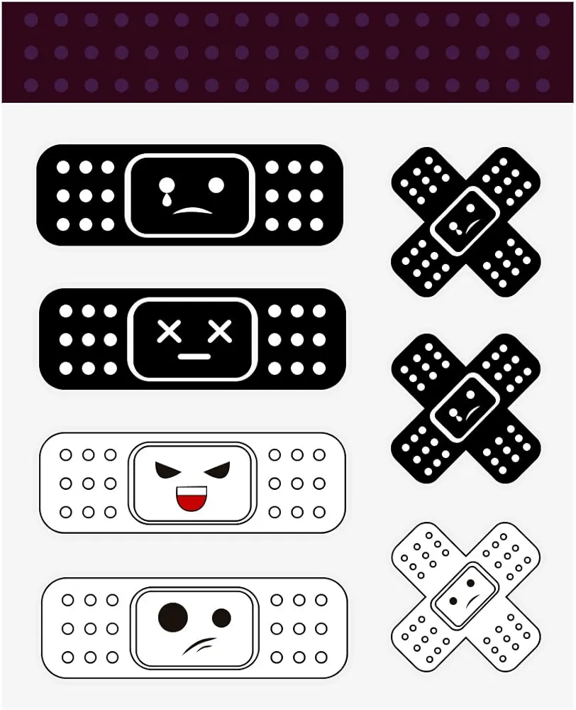 Car Bandage Decal, Funny Cute Auto Cartoon Bandage Stickers with 2 Shapes, Waterproof Decorative Band-Aid Sticker Universal for Most Vehicles, Car Accessories for Decor (Black)