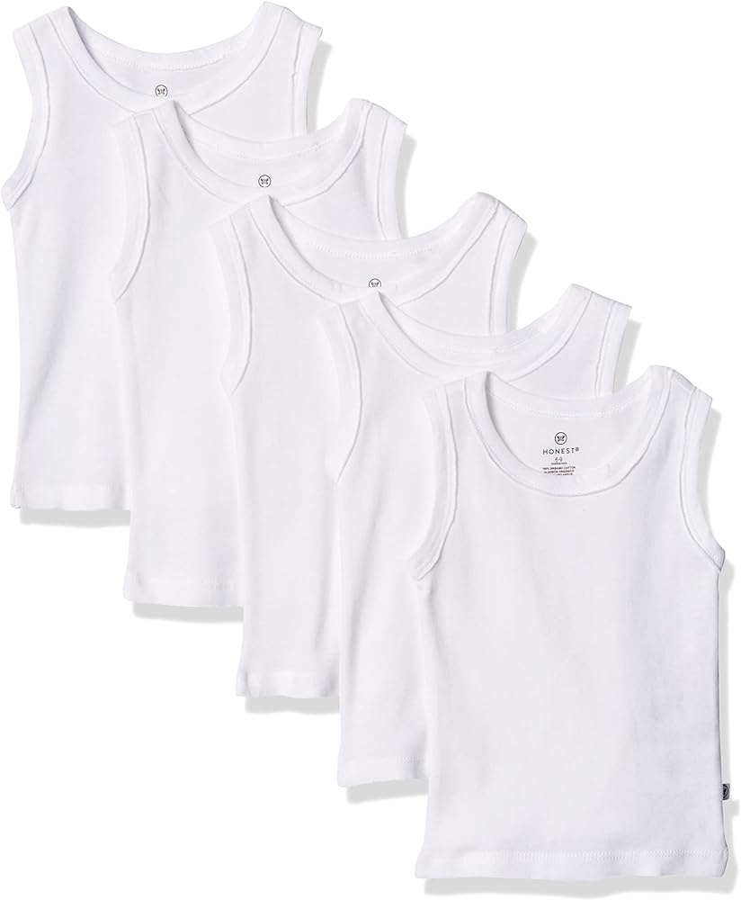 HonestBaby Muscle Tee Sleeveless T-Shirt Multipack Organic Cotton for Infant Baby & Toddler Unisex Boys & Girls