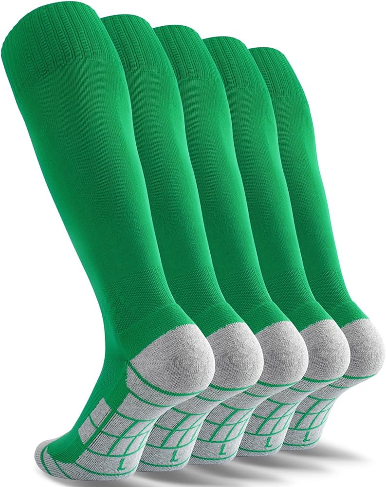 CWVLC Soccer Socks (1/3/5 pairs) Team Sport Knee High Socks for Adult Youth Kids