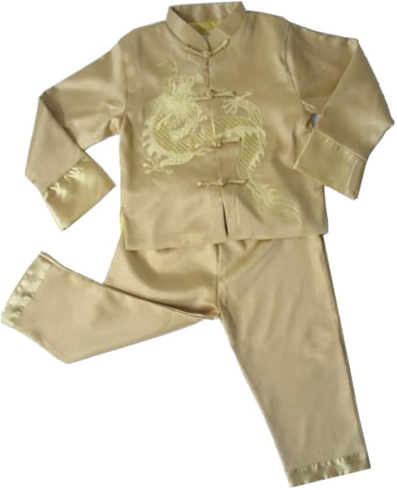 Tang Suit Children Hanfu Chinese Traditional Clothes Kung Fu Shirt Uniform Long Sleeve Tops and Pants