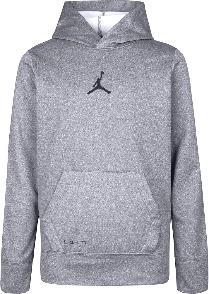 Nike Jordan Big Boys' Dri-Fit Therma Pullover Hoodie (Carbon Heather, Small)