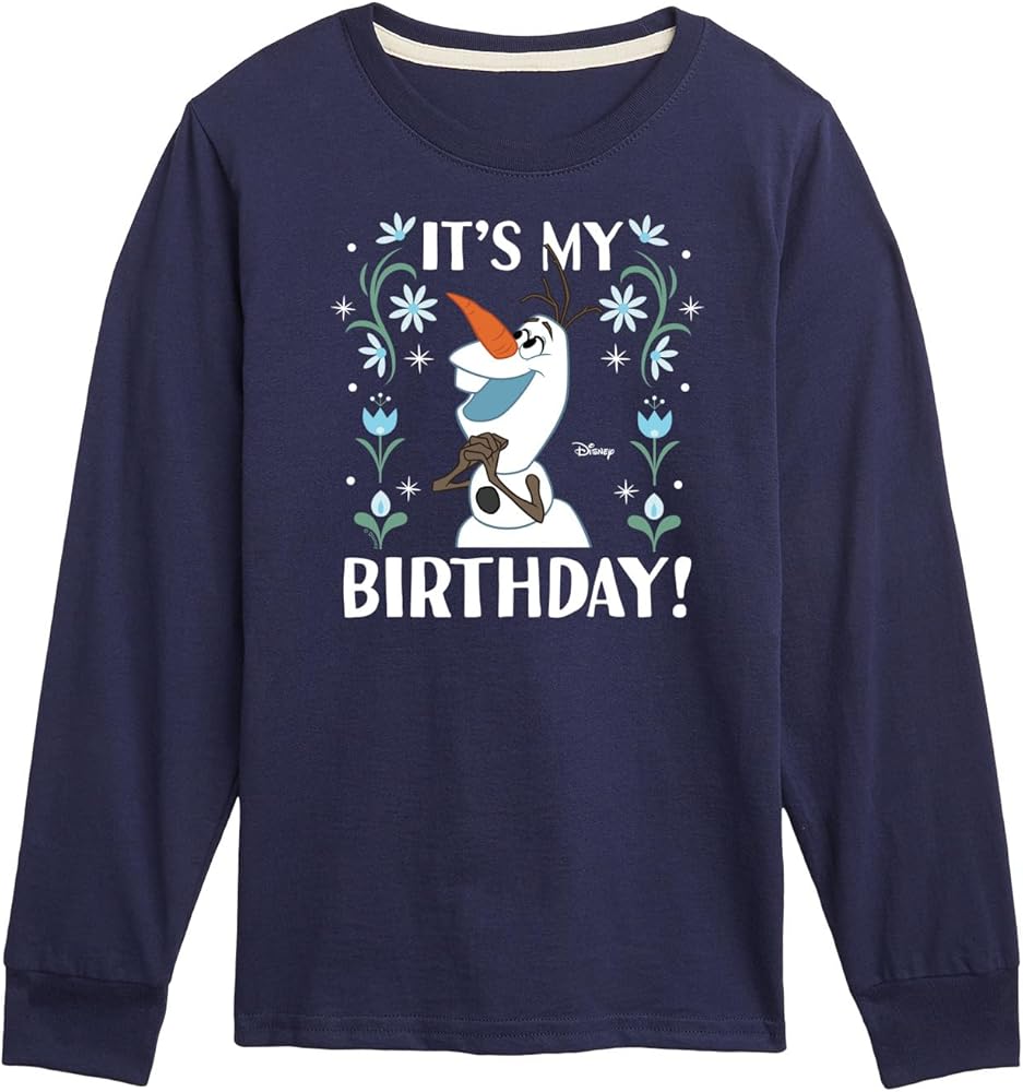 Disney Frozen - Olaf It's My Birthday - Toddler & Youth Long Sleeve Graphic T-Shirt