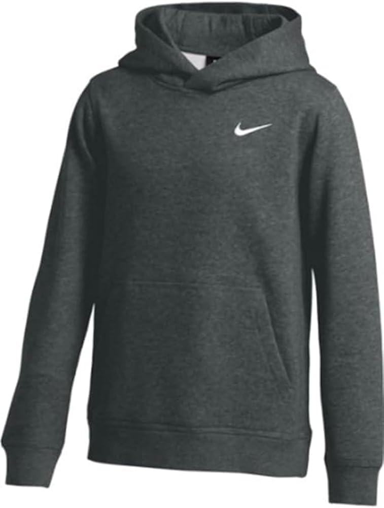 Nike Youth Fleece Pullover Hoodie (Anthracite, Small)