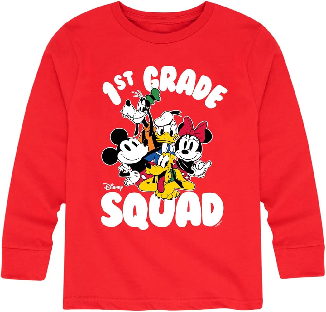 Disney Mickey & Friends - 1st Grade Squad - Youth Long Sleeve Graphic T-Shirt